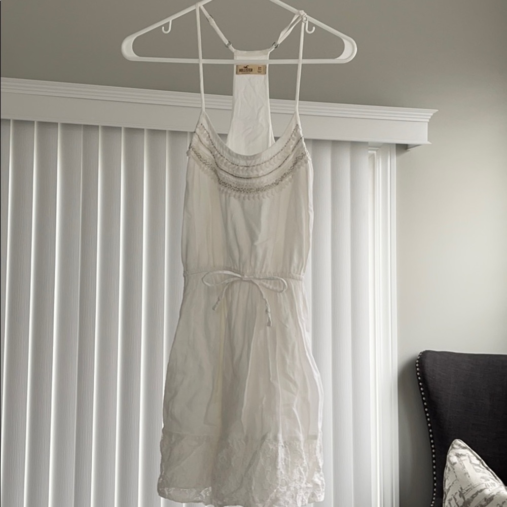 Hollister beaded lace white dress